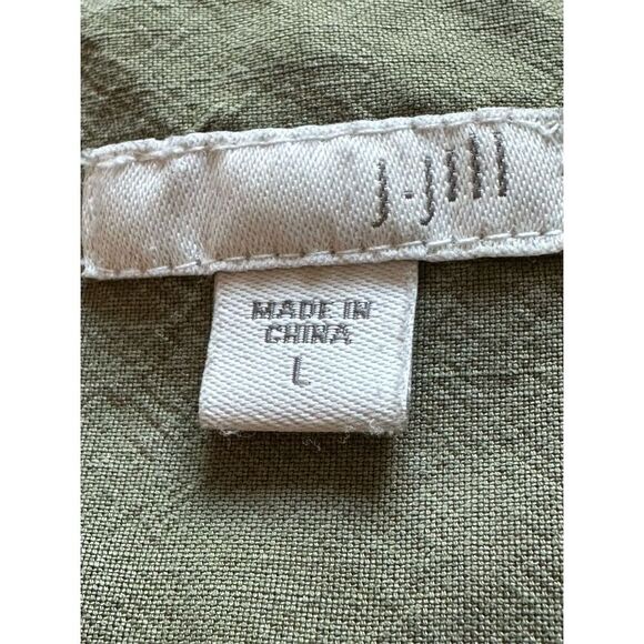 J Jill Women's Green Button-Up Collared Long Sleeve Shirt Size L - Picture 4 of 7